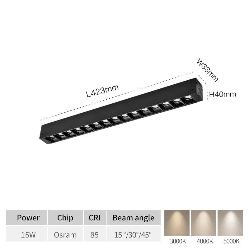 SCON Magnetic Track Lights 0-10V/Triac Dimmable System Embedded LED Rail Lightin Spotlight Floodlight Grille Ceiling Lamp DC24V