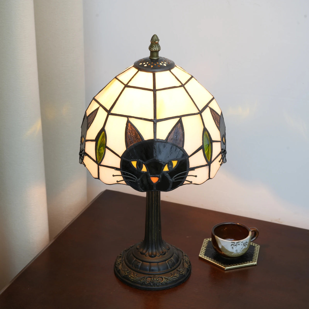 Black Cat Table Lamp for Bedroom Nightstand Decor,Animal Nursery Bedside Lamp for Kid Study Room,Cute Desk Lamp for Girl Room