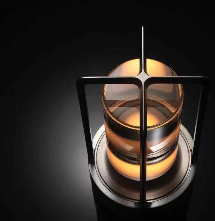 Aluminum Alloy Crystal Lamp LED Rechargeable Touch Table Lamp Restaurant Decoration Atmosphere Night Light Camping Creative Lamp